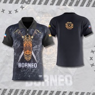 MATAHARI Jersey T-shirt Borneo Tribal Motif Dayak Shield Corak Etnik Sarawak Baju Negeri Borneo Mura