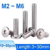 304 A2-70 Stainlesss Steel Wafer Head Allen Bolt Screw in Multiple Sizes