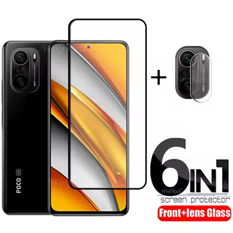 6-in-1 For Xiaomi Poco F3 Glass For Poco F3 Tempered Glass Flim Protective Full Cover Screen Protect