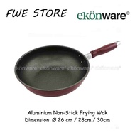 Ekonware Aluminium Non-Stick Frying Wok / Cookware (26cm / 28cm /30cm)