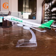 Indonesia Citilink Green Boeing 747 Diecast Aircraft Model B747 Metal Airplane Airliner Toy