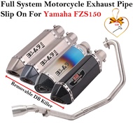 Slip On For Yamaha FZS150 FZS 150 Motorcycle Exhaust Modified Front Middle Link Pipe Escape Full Sys
