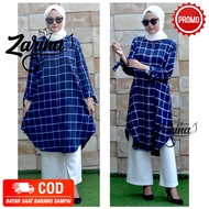 [REAL PIC] Long Tunik Kemeja Flanel Kotak High Quality Jumbo / Atasan Kemeja Tunik Premium Wanita Mo