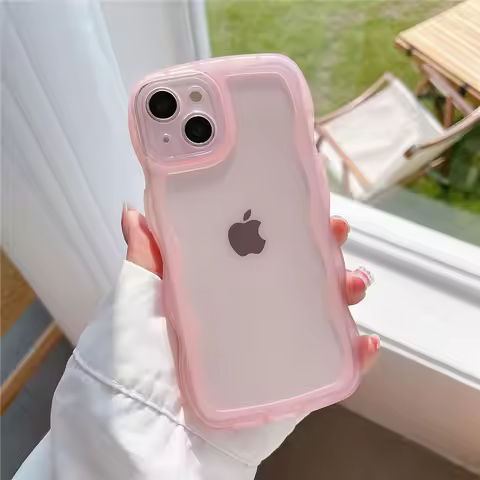 Korea Wavy Edge Clear Soft Phone Case For Samsung Galaxy S22 S21 S20 FE Plus S20FE S21FE S22Ultra S2