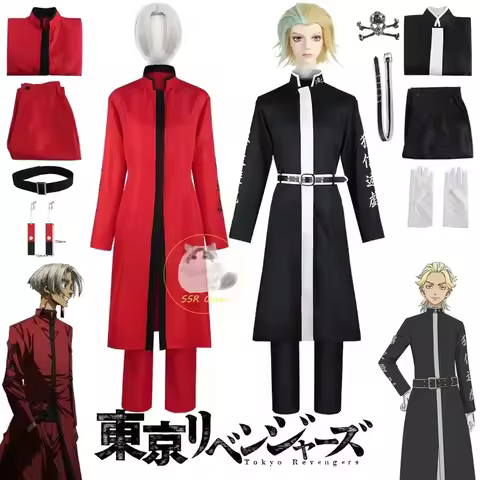 Anime Tokyo Revengers Cosplay Kurokawa Izana Cosplay Rindo Haitani Costume Red Black Uniform Hallowe