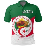 Algeria Flag Map 3D Printed Polo Shirts For Men Clothes Algerian DZ Boy Short Sleeve Fashion Coat Of