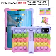 Tablet Case For Lenovo Tab M10 HD TB-X505L TB-X505F TB-X505X Soft Silicone Case Pop Stress-Relieve Case Push It Bubble Adjustable Stand Cover For TB-X605F TB-X605N