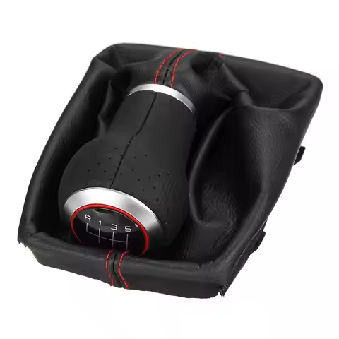 6Speed Car Manual Gear Shift Knob PU Leather Gaiter Boot Cover For Audi A4 S4 8K A5 8T Q5 8R S-Line 
