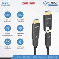 Hdmi Cable 20M 30M NYK Cable Fiber Optic Micro HDMI to HDMI 2.0 Detachable HDMI Active