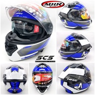Blue MHR Full Face Flip Up Double Visor Helmet FU935 New Design Fullface RSX150 NINJA Z250 R15 R25 M