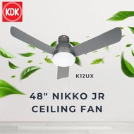 KDK K12UX 48” NIKKO JR CEILING FAN Kipas Siling 9 Speed Selections Safety Features Elegant Grey