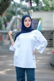 Atasan Pakaian Baju Couple Aldira Big Stripe T-shirt Motif Garis Salur CVC