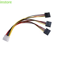 INSTORE Power Splitter Connectors 4 Pin IDE Molex To 3 Serial ATA Extension Adapter Cable