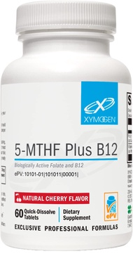 XYMOGEN 5-MTHF Plus B12 - Biologically Active Folate + Methyl B12 (Methylcobalamin) to Support Methy