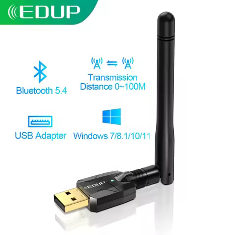 EDUP B3553Plus Bluetooth 5.4 USB Adapter 2.4GHz Wireless Dongle 100M Range for Win 11/10/8/7 PC Desk