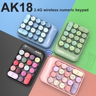 AK18 Ajazz RGB 18คีย์ Keyboard Numerik อเนกประสงค์5.0มินิแป้นพิมพ์ตัวเลขบลูทูธไร้สายขนาด2.4กรัม USB สำหรับโน็คบุคตั้งโต๊ะชิ้น