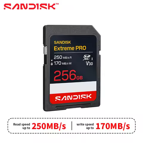 SanDisk Extreme Pro SD Card UHS-I V30 U3 64GB 128GB 256GB 512GB High Speed 250MB/s 4K Video Memory C