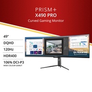 PRISM+ X490 PRO | 49" QLED 120Hz HDR400 Super Ultrawide Curved Adaptive-Sync Gaming Monitor