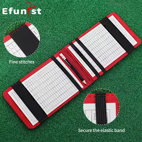 New Golf Score Book PU Leather Durable Portable 4 Colors Score Notebook With Pencil And Score Card G