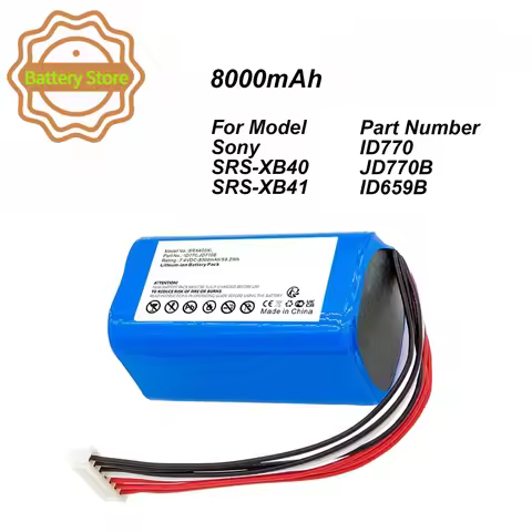 8000mAh For Sony SRS-XB40 XB41 XB30 XB43 ID770 ID659 Bluetooth Speaker Battery ID659 ID659B ST-06SID
