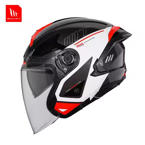 Motorcycle Helmet New Open Face 3/4 Mt Helmet Spain Cosmo Sv Dual Visors Quick Release Motorcycle Ac