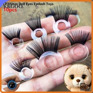 KKGOO 10pcs Doll Toy Safety Eyes, 12-35mm DIY Eyes Eyelash Toys,  8 Styles Stereoscopic Flash Eyelas