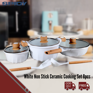 Spidy Wajan Panci Anti Lengket Set 8pcs Granit Marble CookLover Aluminum Die-Cast Ceramic Coating