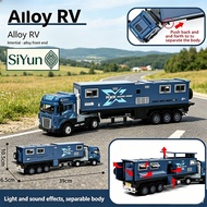 Large Alloy RV Toy Truck with Light Sound & Inertia, Detachable Simulation Camper Van, Multi-Door Op
