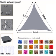 ผ้าใบบังแดดกันน้ำสามเหลี่ยม2.4X2.4X2.4Mที่บังแดดผ้าอ๊อกฟอร์ดป้องกันแสงแดดสำหรับสวนกลางแจ้งกันสาดหลัง