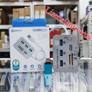 3-Port 7-in-1 USB Card Reader Hub ComboLink USB 3.0 Slot Combination Aluminum High Quality Type C Co