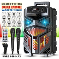 Speaker Bluetooth Karaoke Speaker Full Bass 9Inch Dual Mic Karaoke Speaker TV HP Laptop Komputer SPE