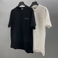 Shirt DIRO Shirt Ripped Shirt White Shirt Letter Shirt Black Shirt Light Luxury Shirt Half-Sleeve Sh