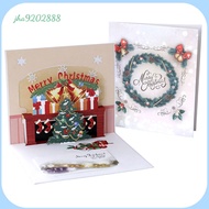 JHA9202888 Gift Holiday Card Christmas Eve Merry Christmas Card Postcard Christmas Greeting 3d Pop Up Santa Claus Cards