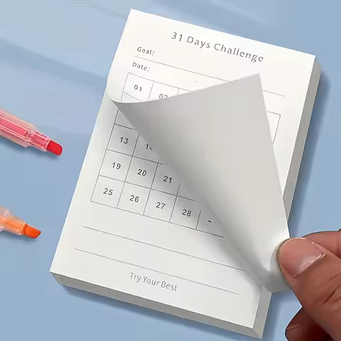30 Days Planner Daily Challenge Notepad Self-Discipline Checklist Self-adhesive Memo Mini Pocket Che