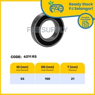 6211ZZ 6211RS 6211 Ball Bearing Deep Groove 55*100*21 mm