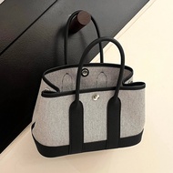 H Home Bag Hermes Bag/H Bag MiniGardenParty Mini Garden Bag Full Handmade Wax Stitched Canvas Leathe