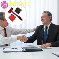 BARRY1 Judge Stamp Hammer, Tool Portable Toy Wooden Hammer, Judges Costume Accessory Wooden Red Inkp