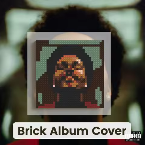 T-The Weeknd Pop R&B Music Gift Building Blocks Pixel Brick Mosaic Art Album Cover Wall Decor Home L