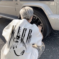 T-shirt Amerika Retro Gaya Ins, Motif Naga Toothless “NICE” Dramatik, Bahan Katun Premium, Oversize