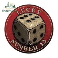 EARLFAMILY 13cm x 13.0cm Lucky Number Car Sticker Personality  Trolley Motorcycle Rear Windshield DI