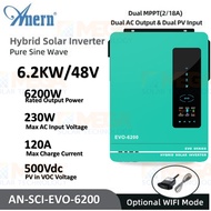 Hybrid inverter รุ่น ANERN EVO Series 2023-2024 ระบบชาท MPPT 120A ระบบ 4200W/24V 6200W/48V และ 10200