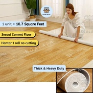 Thick Tebal 2MM Tikar Getah Lantai Modern 3D PVC Flooring Carpet Wood Vinyl Mozek Cement Floor Mat Karpet Segulung 6Kaki