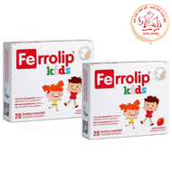 Sắt bột Ferrolip Kids bổ sung vitamin C axit folic và vitamin B12 cho bé hộp 20 gói