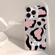 New Blackpink COWY Aesthetic Silver Feather Hologram Case iphone - Hardcase/Casing hp Compatible For