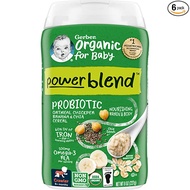 Gerber, PowerBlend, Organic for Baby, Probiotic Oatmeal Chickpea, Banana, Chia Cereal, 8+Months, 8 o