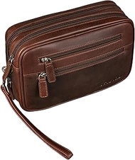 Nero' Handgelenktasche Herren Leder mit Doppelkammer Vintage Handtasche Clutch für 8,4 Zoll Tablets 