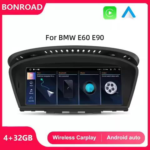 Bonroad For BMW 5/3 Series E60 E61 E62 E63 CCC Wireless CarPlay Android Auto Radio Car Multimedia mo