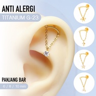 F136L TITANIUM FLATBACK PIERCING EARRINGS RUSTPROOF TN06 | HELIX LOBE UPPERLOBE TRAGUS