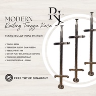 SUS201 ROUND PIPE GLASS STAIR RAILING POLE