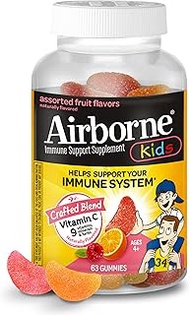 Vitamin C 500mg (per serving) - Airborne Kids Assorted Fruit Flavored Gummies (63 count in a bottle)